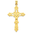 14K Gold Polished Cross Pendant