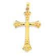 14K Gold Fleur de lis Cross Pendant