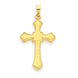 14K Gold Budded Cross Pendant