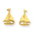 14K Gold Sail Boat Earrings