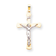 14K Two-Tone Gold INRI Crucifix Pendant