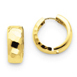 14K Gold Faceted & Polished Hinged 6mm Hoop Earrings