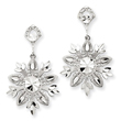 14K White Gold Snowflake Dangle Earrings