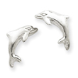 14K White Gold Dolphin Earrings