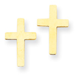 14K Gold Polished Cross Earrings