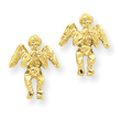 14K Gold Polished & Diamond-Cut Angel Earrings