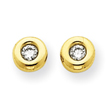 14K Gold Polished Cubic Zirconia Earrings