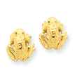 14K Gold Mini Frog Post Earrings