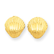 14K Gold Diamond-Cut Shell Earrings