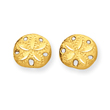 14K Gold Diamond-Cut Sand Dollar Earrings