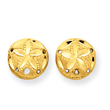 14K Gold Diamond-Cut Sand Dollar Earrings