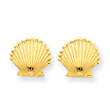 14K Gold Scallop Shell Post Earrings