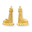14K Gold Diamond-Cut Lighthouse Earrings