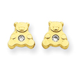 14K Gold Bear with Cubic Zirconia Ear