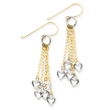 14K Two-Tone Gold Circle And Hearts Earrings