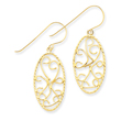 14K Gold Oval Fancy Curved Bars Earrings
