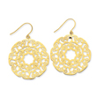 14K Gold Fancy Lace Filigree Dangle Earrings