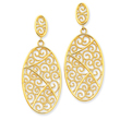 14K Gold Oval Dangle Earrings