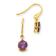 14K Gold  Amethyst & Diamond Dangle Earrings