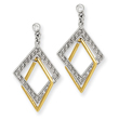 14K Two-Tone Gold 1/2Ctw Double Square Diamond Earrings
