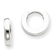 14K White Gold Polished Hinged Hoop Earrings