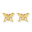 14K Gold Polished Butterfly Post Earrings