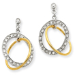 14K Two-Tone Gold 1/2Ctw Double Circle Diamond Earrings