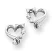 14K White Gold AA Diamond Heart Earring