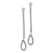 14K White Gold  Diamond Stick & Teardrop Earrings