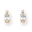 14K Gold Diamond &  Aquamarine Birthstone Earrings