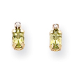 14K Gold Diamond & Peridot Birthstone Earrings
