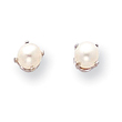 14k White Gold 5mm Cultured Pearl Stud Earrings