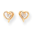 14K Gold Diamond Heart Earring