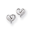 14K White Gold Diamond Heart Earring