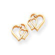 14K Gold Diamond Heart Earring