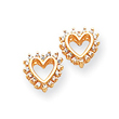 14K Gold Diamond Heart Earring
