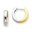 14K Two-Tone Gold  2.5mm Small Hoop Earrings