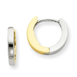 14K Two-Tone Gold Hinged Hoop Earrings