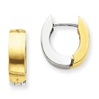 14K Two-Tone Gold Polished Hinged Hoop Earrings