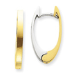 14K Two-Tone V Shaped Hinged Hoop Earrings