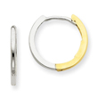 14K Two-Tone Hinged Hoop Earrings