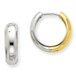14K Two-Tone Huggie Earrings