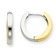 14K Two-Tone Hinged Hoop Earrings
