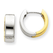 14K Two-Tone Hinged Hoop Earrings