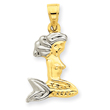 14K Two-Tone Mermaid Pendant