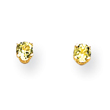 14K Gold August Peridot Post Earrings