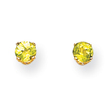 14K Gold August Peridot Post Earrings
