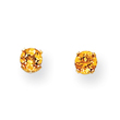 14K Gold November Citrine Post Earrings