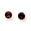 14K Gold January Garnet Post Earrings