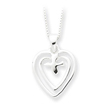 Sterling Silver Hearts With Dove Necklace